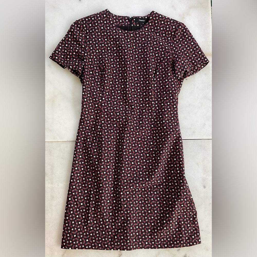 50% OFF FALL SALE Theory Jattin Geometric Short-Sleeve Sheath Dress